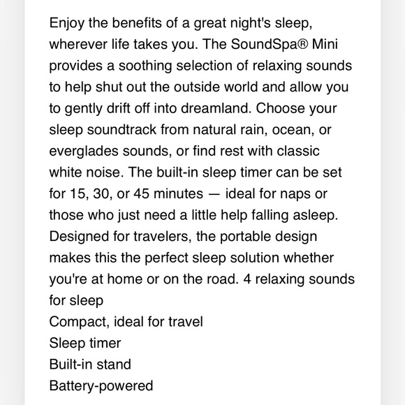 Homedics Mini Sound Machine - Picture 2 of 2